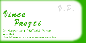 vince paszti business card